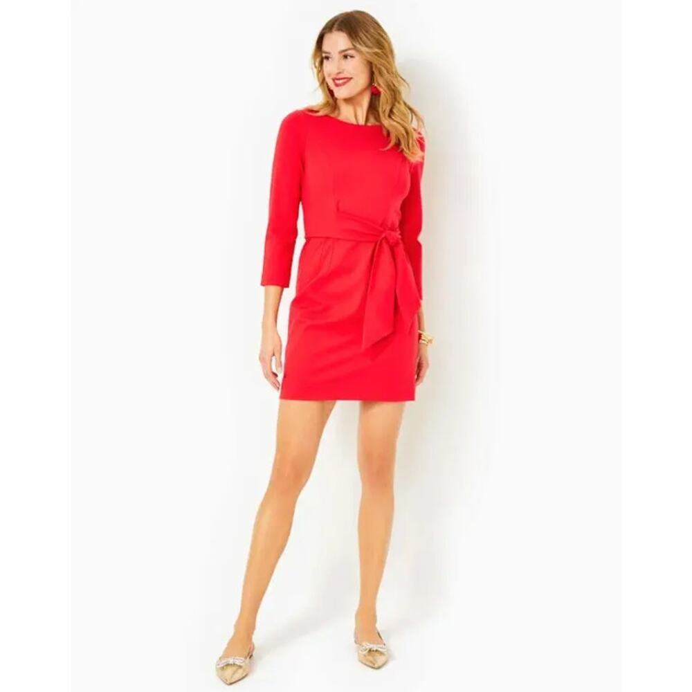 Lilly Pulitzer Leighton Dress Small Amaryllis Red Sheath Career